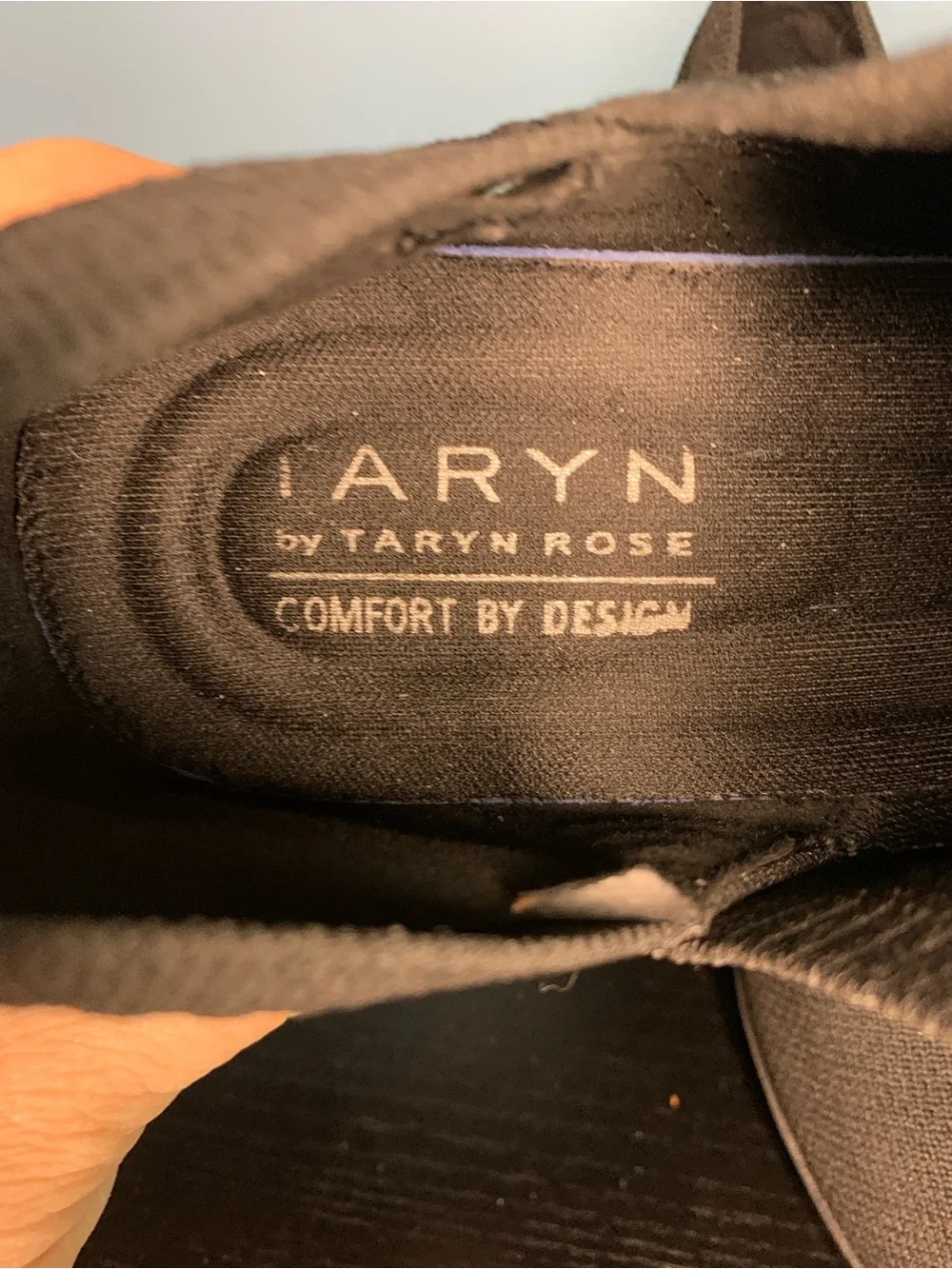 Taryn Rose Black Slip-On Knit Wedges